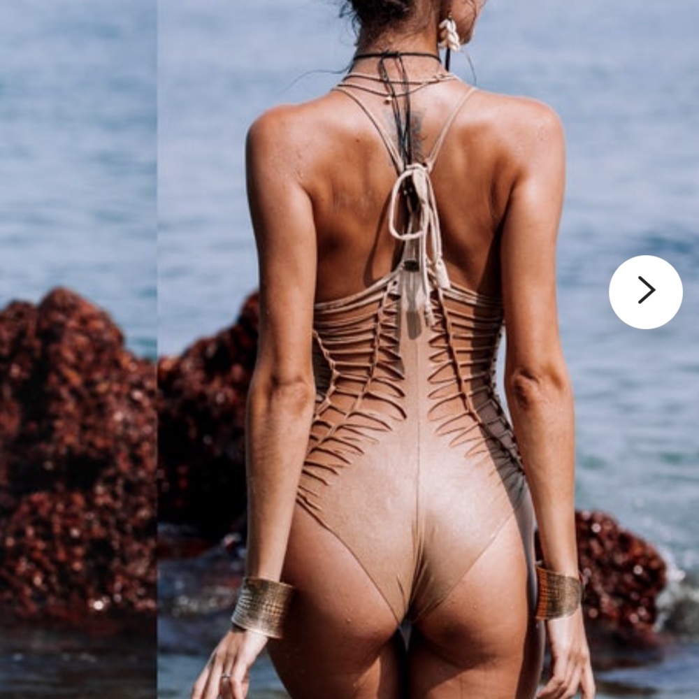 NEW⭐️Beige Swimsuit, Yoga Activewear, Boho Bodysuit